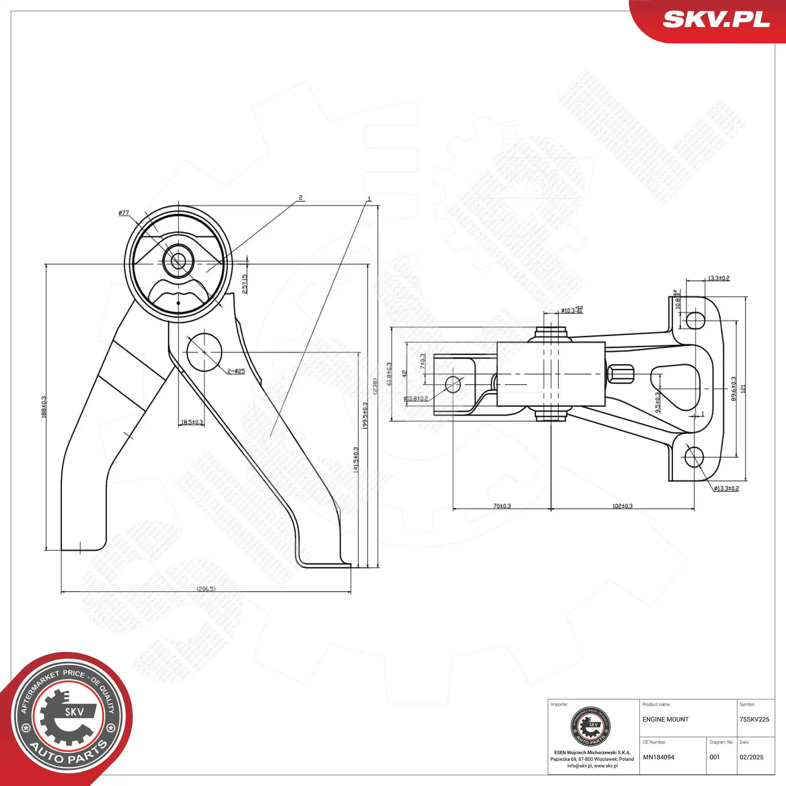 Mounting, engine